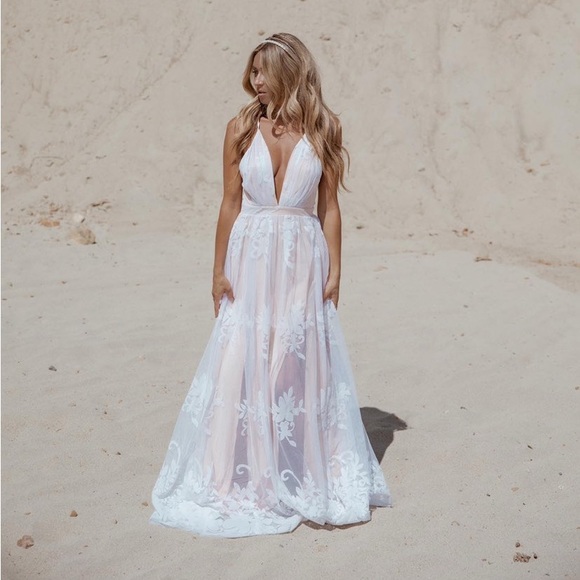 Elegant White Maternity bridesmaid Dress vneck photoshoot wedding gown long - Picture 3 of 5